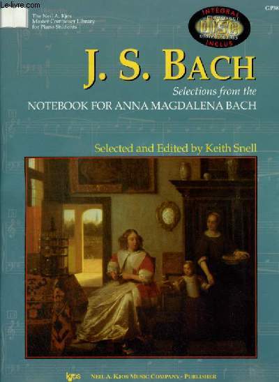 NOTEBOOK FOR ANNA MAGDALENA BACH + CD INCLUS.