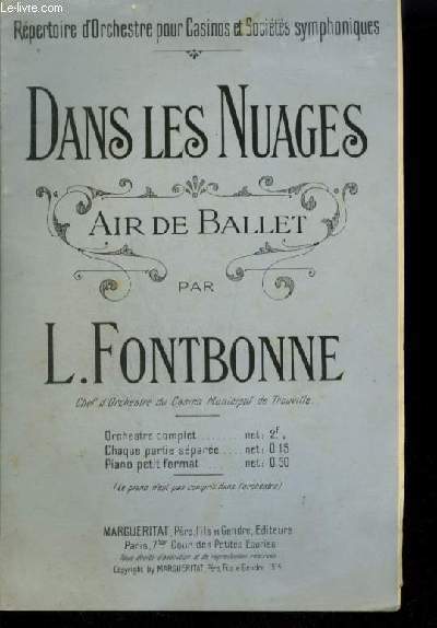DANS LES NUAGES - AIR DE BALLET POUR PIANO.