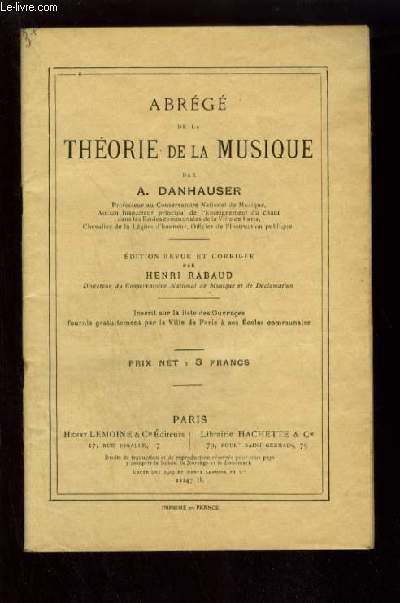 ABREGE DE LA THEORIE DE LA MUSIQUE - SIGNES EMPLOYES POUR ECRIRE LA MUSIQUE + LA PORTEE + LES NOTES + FIGURES DES NOTES + VALEUR DES FIGURES DE NOTES...