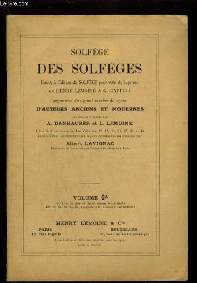 SOLFEGE DES SOLFEGES - VOLUME 6 A : SOLFEGE A 2 VOIX EGALES EN CLE DE SOL.