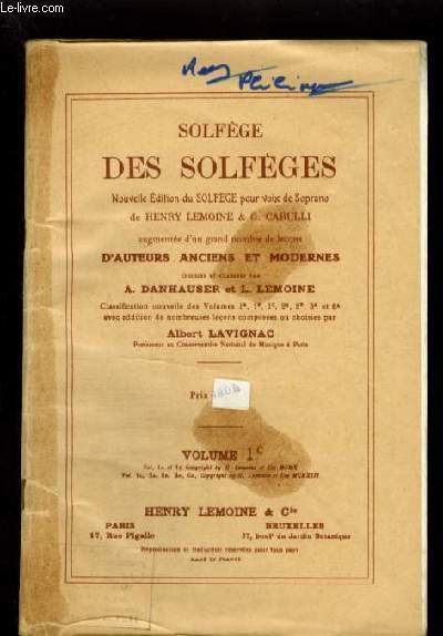 SOLFEGE DES SOLFEGES - VOLUME 1 C : MEMES LECONS QUE 1 A EN CLE DE FA 4 LIGNE EXCLUSIVEMENT.