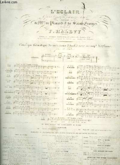 L'ECLAIR - POUR PIANO ET CHANT AVEC PAROLES.