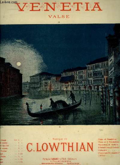 VENETIA - VALSE POUR PIANO ET CHANT AVEC PAROLES.