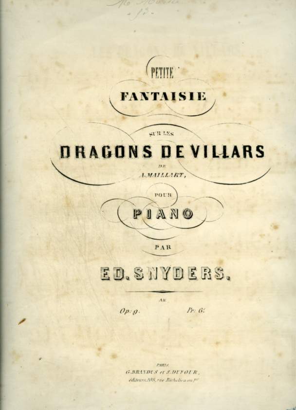 PETITE FANTAISIE SUR LES DRAGONS DE VILLARS - POUR PIANO - OP.9.