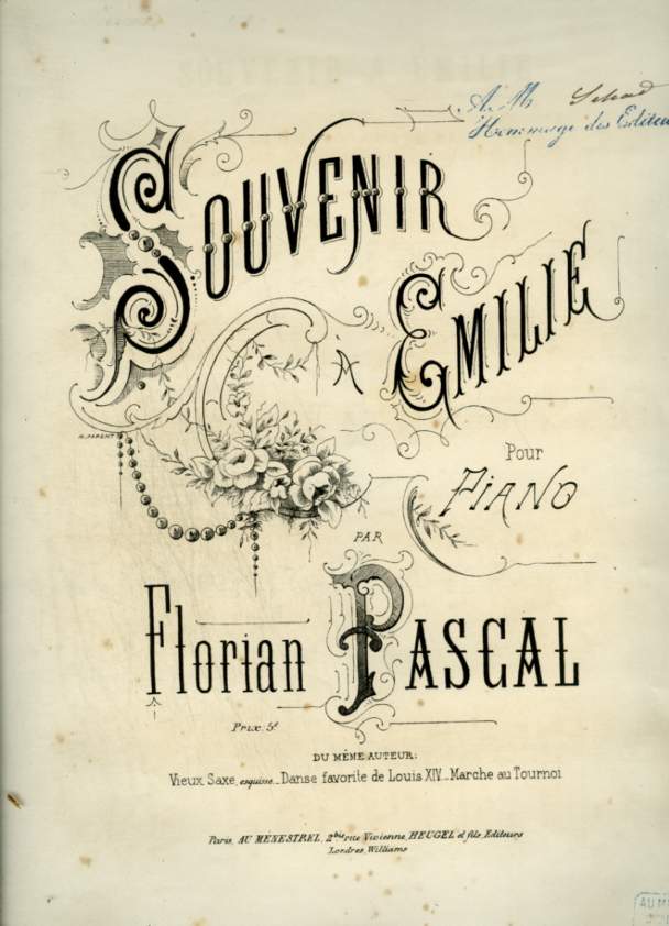 SOUVENIR A EMILE - POUR PIANO.