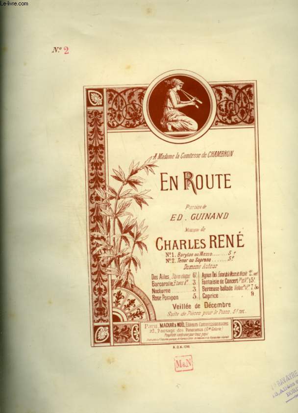 EN ROUTE - POUR PIANO ET CHANT AVEC PAROLES - TENOR OU SOPRANO.