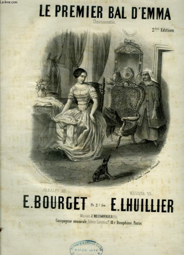 LE PREMIER BAL D'EMMA - CHANSONNETTE POUR PIANO ET CHANT AVEC PAROLES.