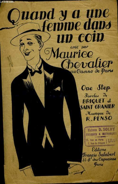 QUAND Y A UNE FEMME DANS UN COIN (Wher there's a girl there's a boy) - one-step. - POUR CHANT AVEC PAROLES FRANCAISES.