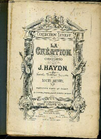 LA CREATION ORATORIO DE J.HAYDN PARTITION PIANO ET CHANT