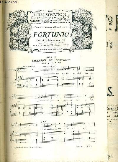 CHANSON DE FORTUNIO ACTE 111 / L'ILLUSTRATION SUPPLEMENT MUSICAL - DANSE NOBLE - MUSIQUE DE E. PALADILHE