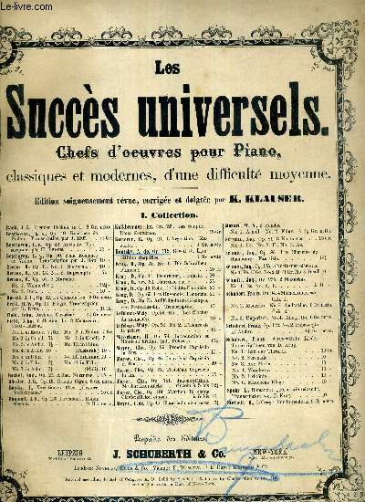 REVEIL DU LION OP113 / LES SUCCES UNNIVERSELS CHEFS D'OEUVRES POUR PIANO, CLASSIQUES ET MODERNES, D'UNE DIFFICULTE MOYENNE