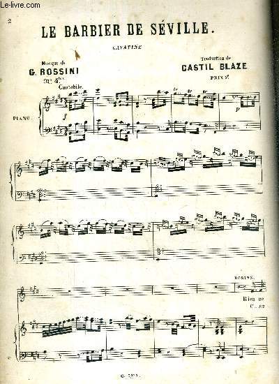 LE BARBIER DE SEVILLE - CAVATINE - N4bis - OPERA BOUFFE