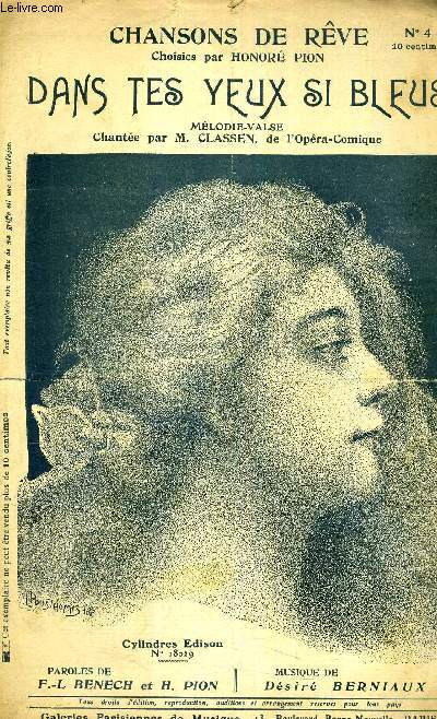 DANS TES YEUX SI BLEUS - VALSE - CHANTEE PAS M. CLASSEN DE L'OPERA COMIQUE