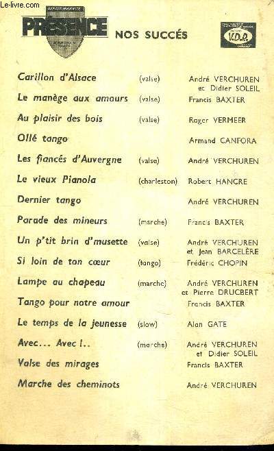 RENDEZ-VOUS AU MUSETTE - LE TRAIN DE L'AMITIE - VALSE - ACCORDEON - VERCHUREN... - Afbeelding 1 van 1