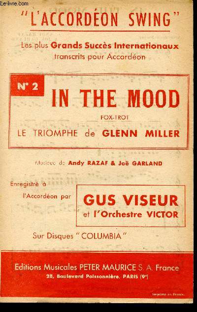 IN THE MOON - FOX TROT LE TRIOMPHE DE GLENN MILLER N2