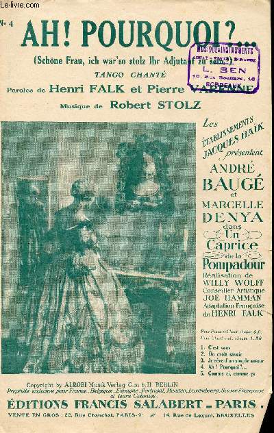 AH! POURQUOI ?... - TANGO CHANTE N4