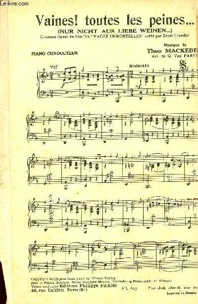 VAINES! TOUTES LES PEINES... - PIANO CONDUCTEUR, VIOLON CONDUCTEUR, ACCORDEON