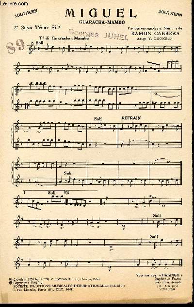 MIGUEL - BAIANGO - 2E SAXO TENOR SI