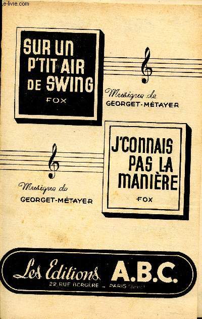 SUR UN P'TIT AIR DE SWING - J'CONNAIS PAS LA MANIERE / CONTREBASSE UT, PIANO CONDUCTEUR