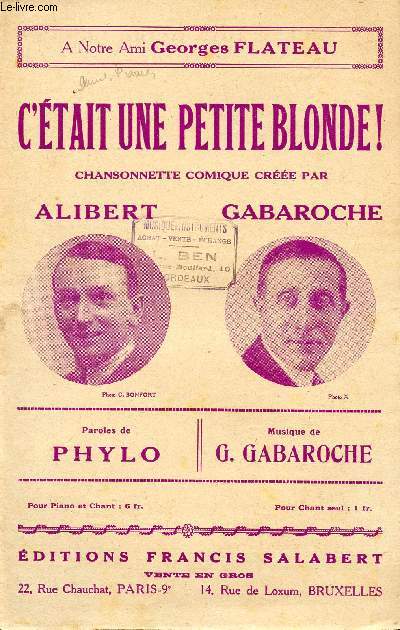 C'ETAIT UNE PETITE BLONDE