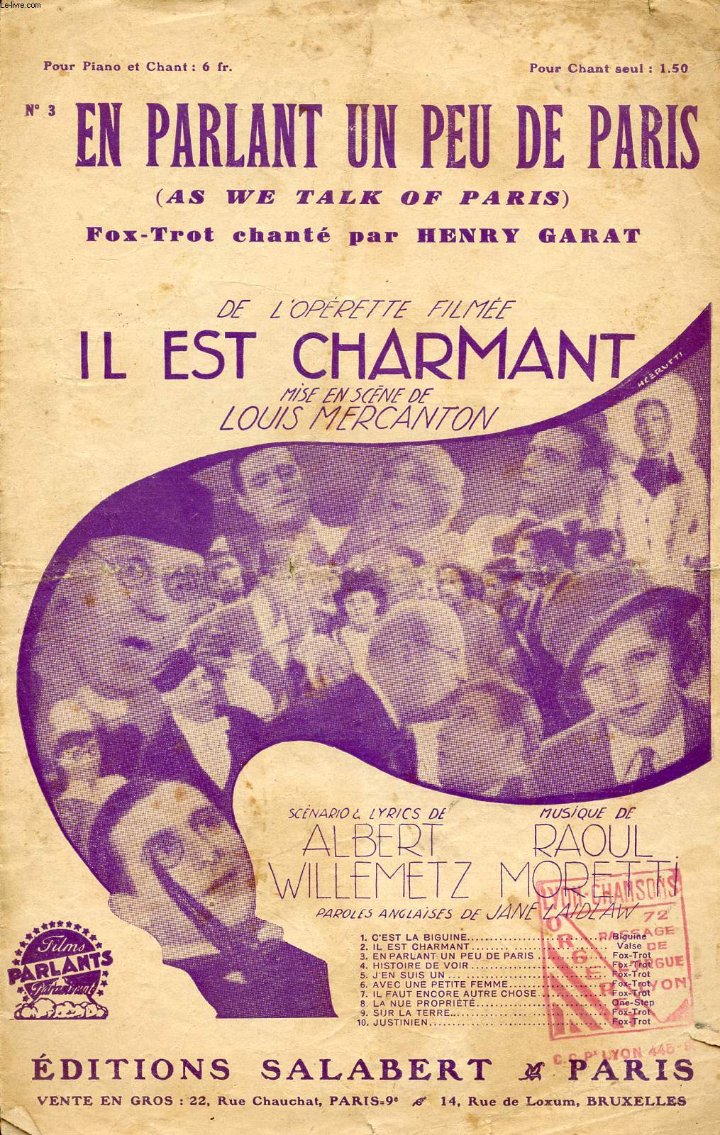 EN PARLANT UN PEU DE PARIS - FOX TROT CHANTE N3