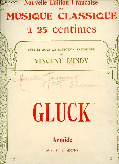 CH. GLUCK - N99 NOUVELLE EDITION FRANCAISE DE MUSIQUE CLASSIQUE - AIR D'ARMIDE
