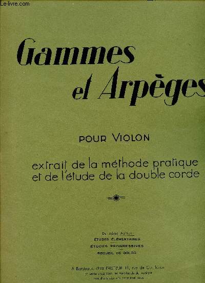 Gammes Et Arpèges Pour Le Violon