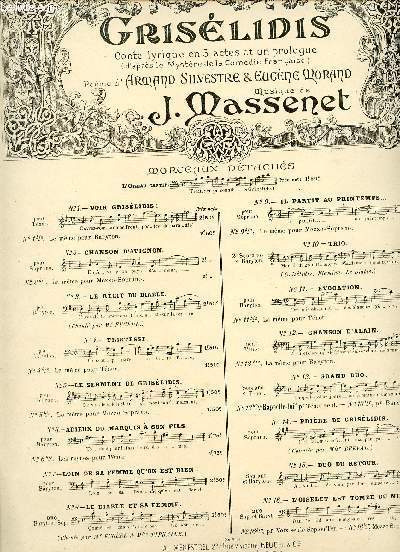 GRISELIDIS - CONTE LYRIQUE EN 3 ACTES ET UN PROLOGUE - N2bis - CHANSON D'AVIGNON