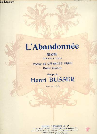 L'ABANDONNEE - MELODIE POUR UNE VOIX DE FEMME