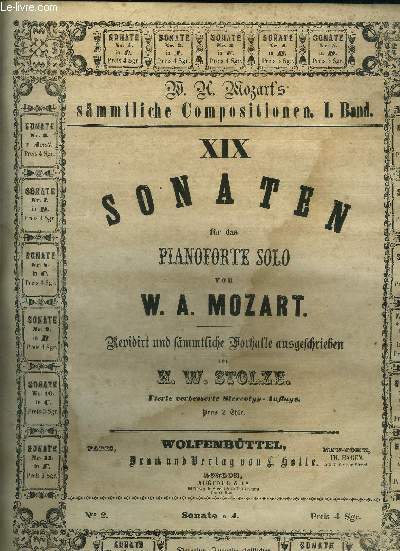 Sonate pour piano- Sonaten fur das pianoforte solo N 2 sonate en A