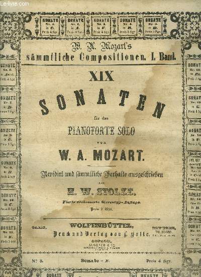 Sonate pour piano- Sonaten fur das pianoforte solo N°3 sonate en F