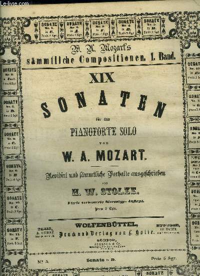 Sonate pour piano solo- Sonaten fur das pianoforte solo N5 sonate en D