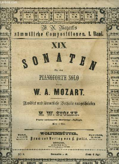 Sonate pour piano solo- Sonaten fur das pianoforte solo N9 sonate en B