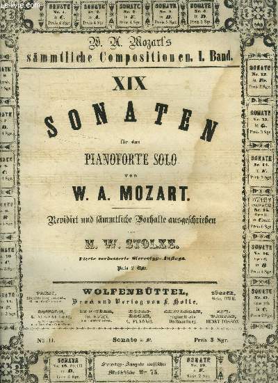 Sonate pour piano solo- Sonaten fur das pianoforte solo N11 sonate en F