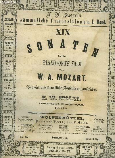 Sonate pour piano solo- Sonaten fur das pianoforte solo N13 sonate en G
