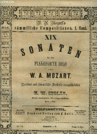 Sonate pour piano solo- Sonaten fur das pianoforte solo N°14 sonate en F