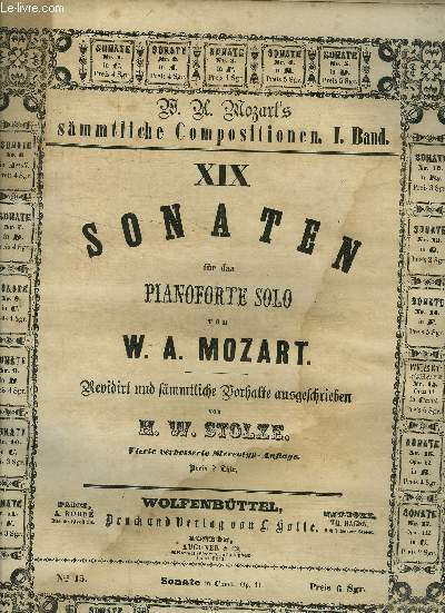 Sonate pour piano solo- Sonaten fur das pianoforte solo N15 sonate en Omoll op.11