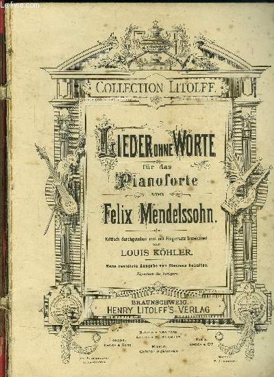 Lieder ohne worte fur das pianoforte