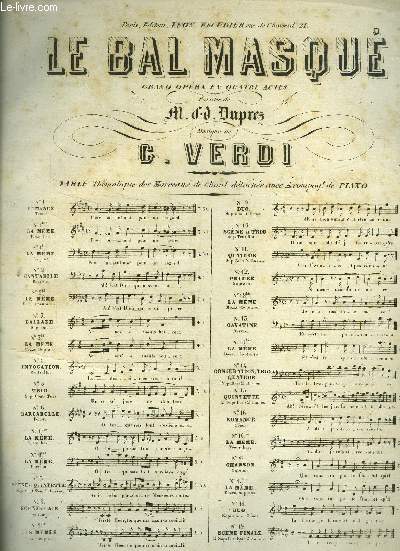 Le bal masqu, grand opra en 4 actes