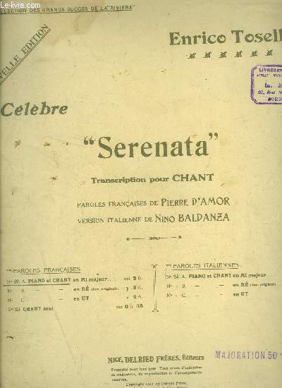Serenata, pour piano et chant