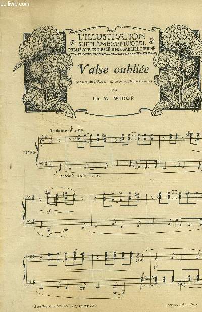L'illustration, supplment musical au N 3281 du 13 janvier 1906 : Valse oublie/ La coupe enchante