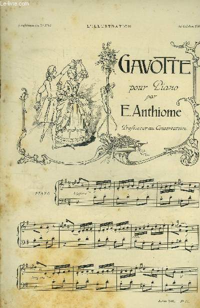 L'illustration , supplment au N 3112, 18 octobre 1902: Gavotte, pour piano