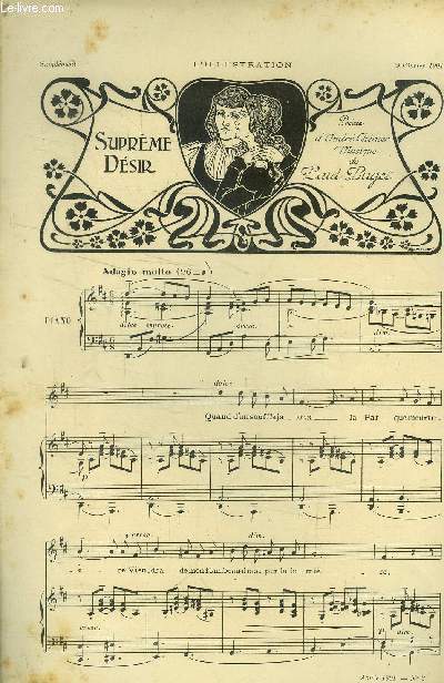 L'illustration , supplment 9 fvrier 1901: Suprme dsir pour piano et chant