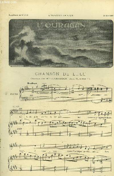 L'illustration , supplment au N 3039, 25 mai 1901: L'ouragan pour piano et chant