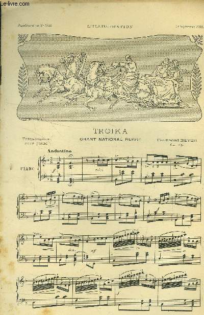 L'illustration , supplment au N 3055, 14 septembre 1901: Troika pour piano