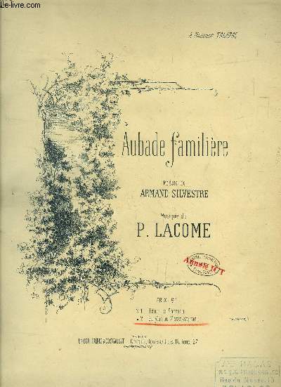 Aubade familire, pour baryton ou mezzo soprano