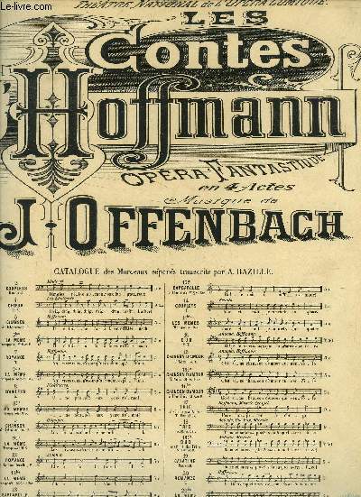 Les contes d'Hoffmann : Barcarolle, N 13 ter