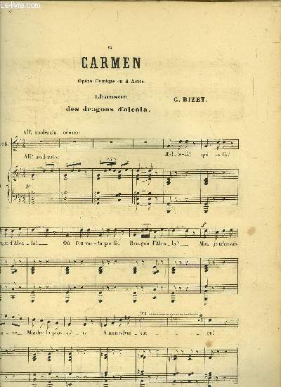 Carmen, opra comique en 4 actes , pour piano et chant /Au printemps, pour piano et chant