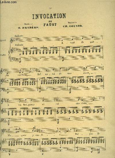 invocation de Faust pour piano et chant