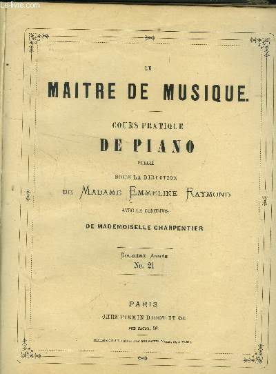 Le maitre de musique , cours pratique de piano Douxime anne N 21